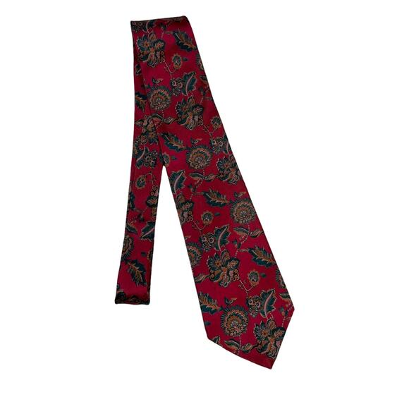 Alexander Cross Ltd. Neck Tie Red Floral All Silk Men's Suit Accessories Formal - Picture 8 of 9